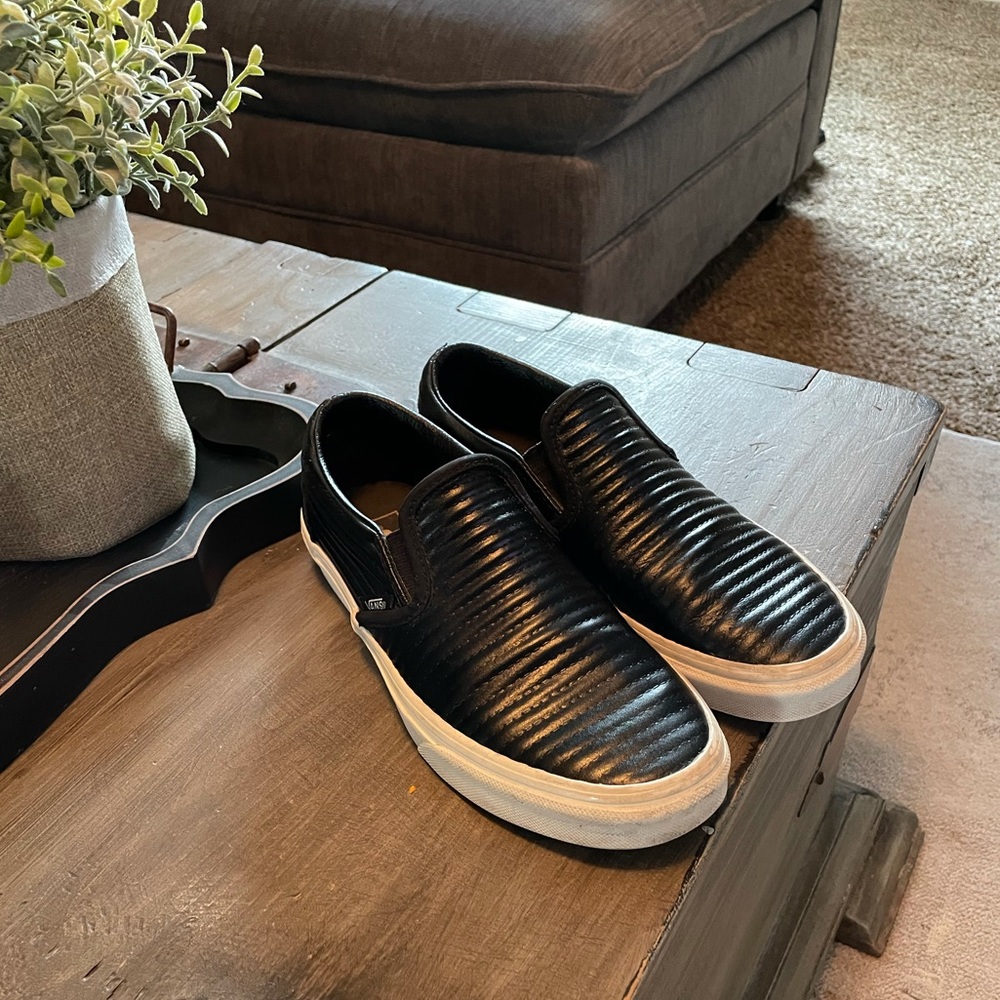 Vans Leather Slip On Shoes